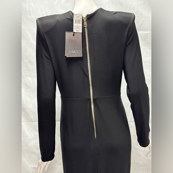 Zhivago Padded Shoulder Gold Accented Dress - Picture 15 of 15